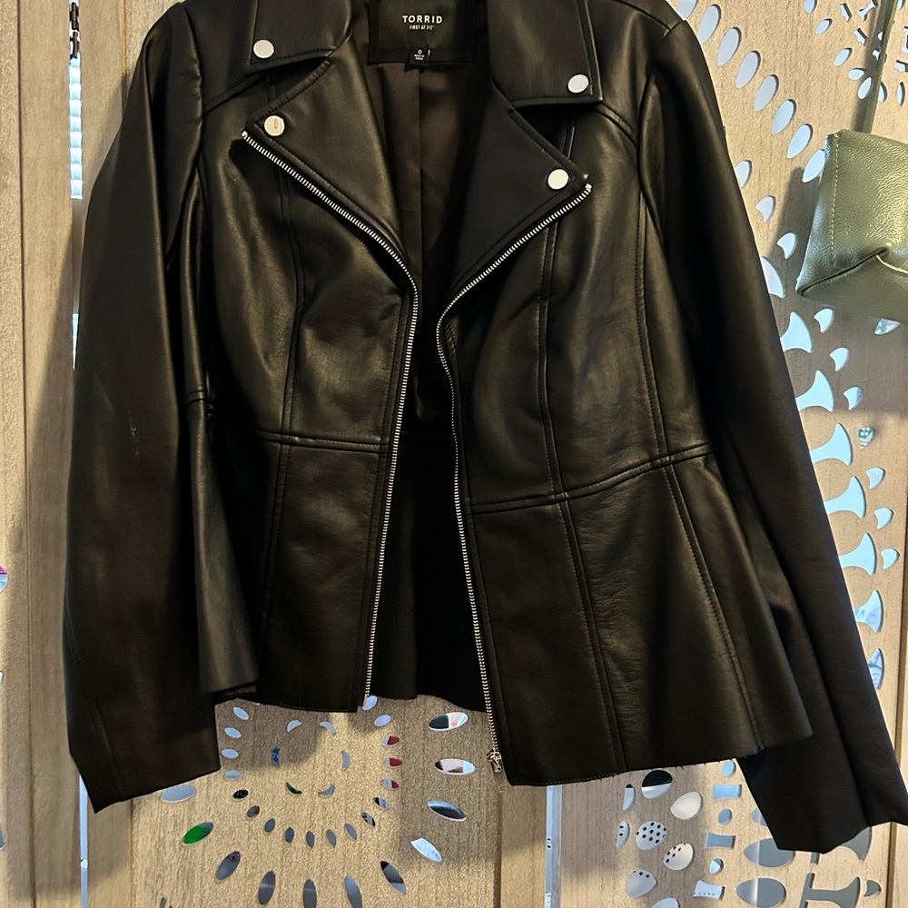 Torrid Black Faux Leather Jacket for Women